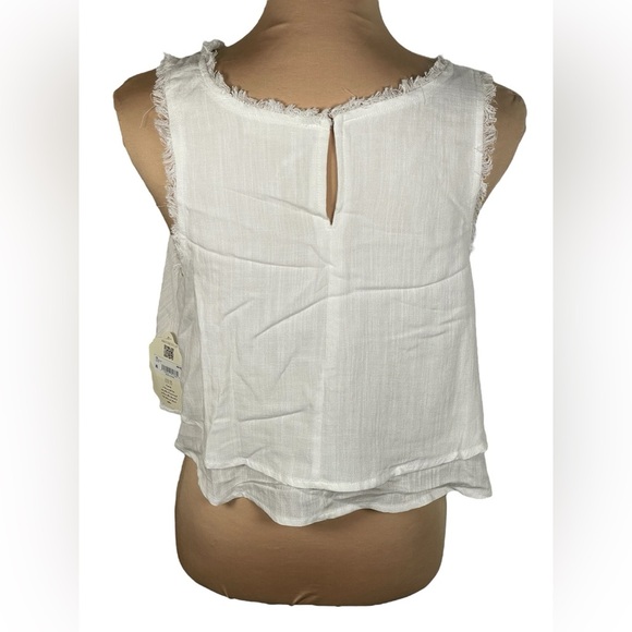 Altar'd State White Frayed Hem Tank Top NWT Medium - Picture 2 of 6